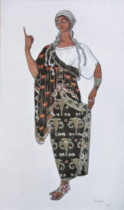 Kostumedesign til operaen Fedra af Ildebrando Pizzetti, 1917 af Leon Bakst