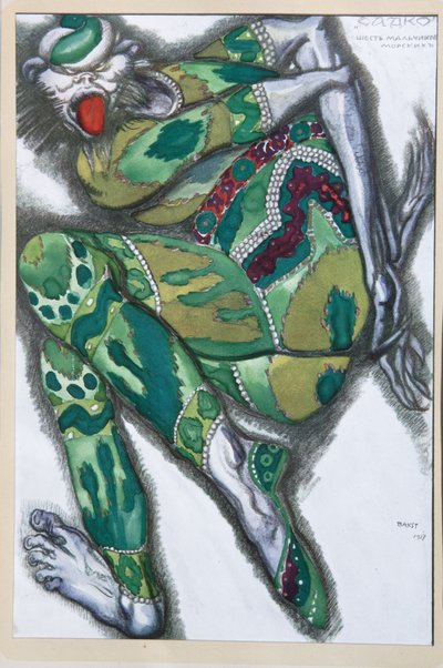 Kostumedesign til operaen Sadko af N. Rimsky-Korsakov, 1917 af Leon Bakst