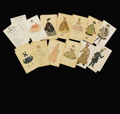 Kostumedesign fra "La Fee de la Poupees" af Leon Bakst
