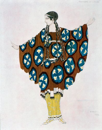 Kostume til Daphnis og Chloe af Maurice Ravel (1875-1937) 1912 (akvarel) af Leon Bakst