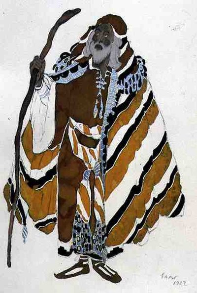 Kostume til den gamle mand i gult, fra The Martyr of St. Sebastian af Leon Bakst