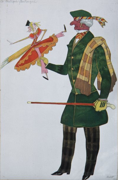 englænder. Kostumedesign til balletten The Magic Toy Shop af G. Rossini, 1919 af Leon Bakst
