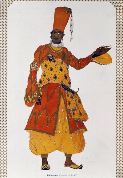 Eunuch, kostume til ballet Scheherazade (akvarel) af Leon Bakst