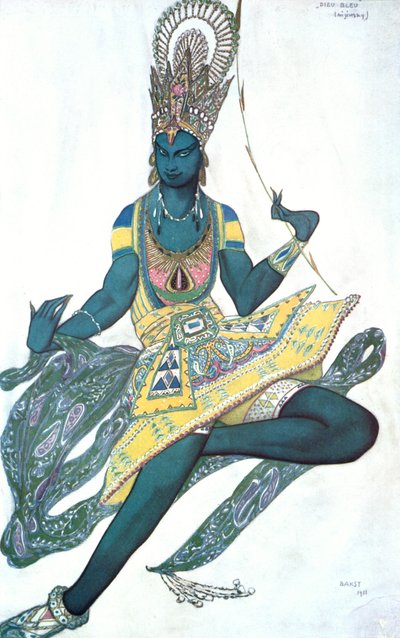 Le Dieu Bleu The Blue God, balletkostumedesign, 1911 af Leon Bakst