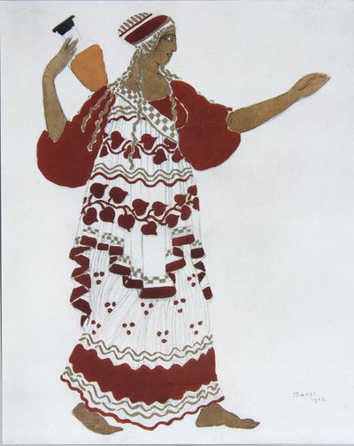 Nymfe. Kostumedesign til balletten The Afternoon of a Faun af C. Debussy, 1912 af Leon Bakst