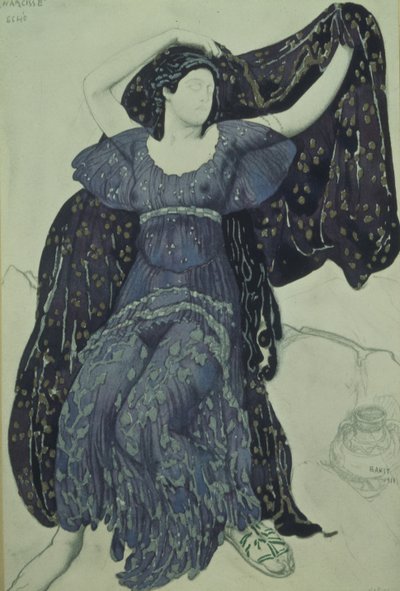Nymfeekko. Kostumedesign til balletten Narcisse af N. Tcherepnin, 1911 af Leon Bakst