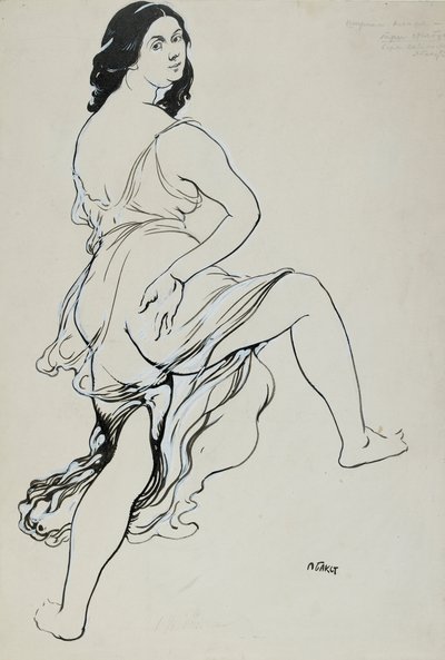 Portræt af dansende Isadora Duncan, begyndelsen af det 20. århundrede af Leon Bakst