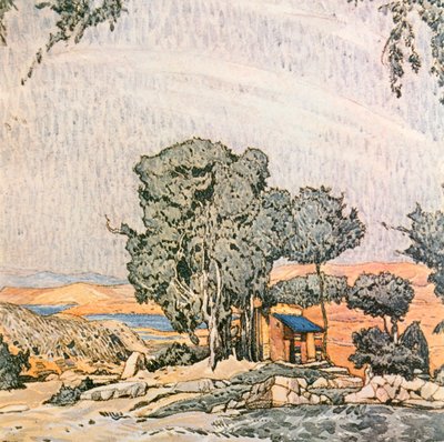 Scenografi til 1. akt af Helen af Sparta, udført af Ida Rubensteins ballettrop, 1912 af Leon Bakst
