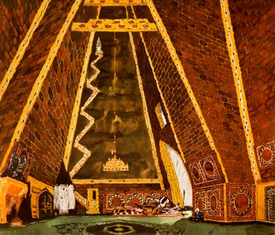 Scenografi til Thamar, ballet af Mily Balakirev, 1912 af Leon Bakst