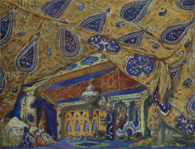 Scenedesign til balletten Oriental Fantasy af Ippolitov-Ivanov og Mussorgsky, 1913 af Leon Bakst