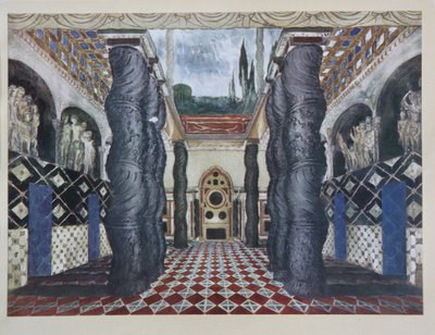 Scenedesign til stykket The Martyrdom of St. Sebastian af Gabriele D