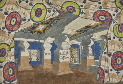 Scenedesign til revyen Aladin, eller den vidunderlige lampe, 1919. af Leon Bakst