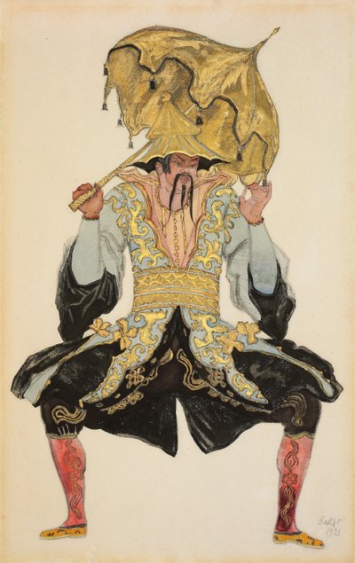 Den kinesiske mandarin, kostumedesign til "Sleeping Beauty", 1921 af Leon Bakst