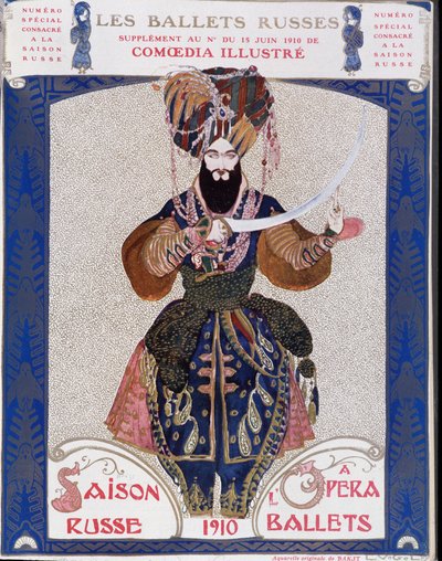 De russiske balletter i operaen - akvarel af Bakst, i "" Comoedia illustreret"" af Leon Bakst