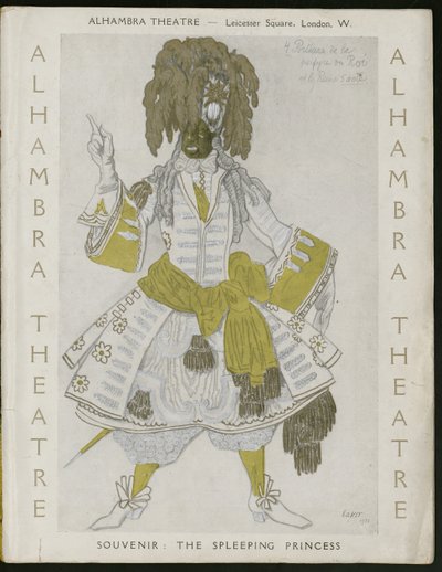 Titelside på Souvenir-program for Ballets Russes af Leon Bakst