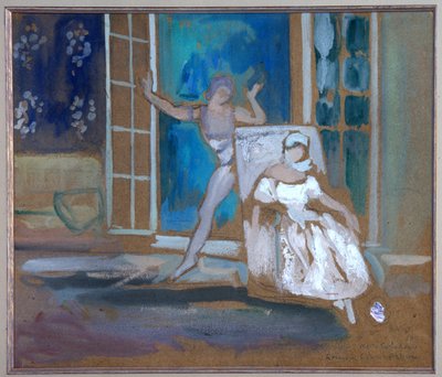 Vaslav Nijinsky (1889-1950) og Tara Karasavina (1885-1978) i balletten "Le Spectre de la Rose" af Leon Bakst