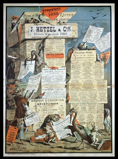 Annonce for forlaget Hetzel fra Le Monde Illustre, december 1883 af Leon Becker