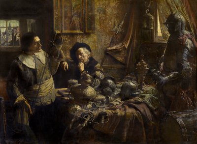 Et fremragende valg af våben (olie på panel) af Leon Brunin