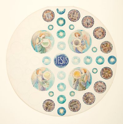 Undersøgelse for Rose Window for St. John the Baptist Church, Brooklyn, NY af Leon Dabo