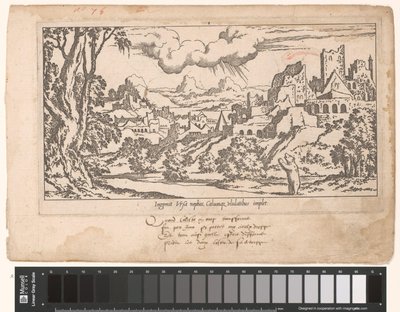 Callisto som en bjørn tigger til Jupiter i et landskab af ruiner Le Fable de Calisto (serietitel) Myth of Callisto (serietitel) af Leon Davent