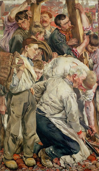 The Men, venstre panel fra The Age of the Worker af Leon Henri Marie Frederic