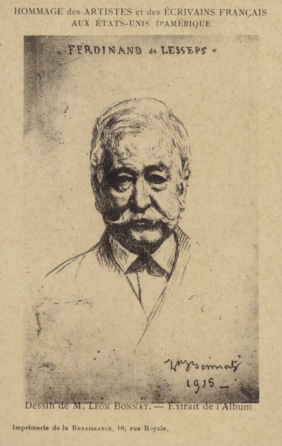 Ferdinand de Lesseps (1805-1894), fransk iværksætter og kanalbygger af Leon Joseph Florentin Bonnat