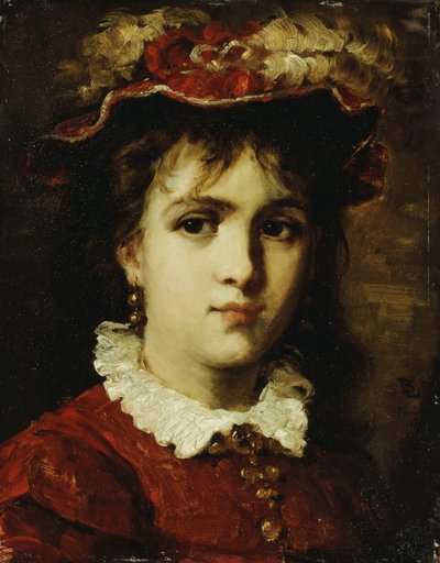 Portræt af en ung pige, 1876 af Leon Joseph Florentin Bonnat