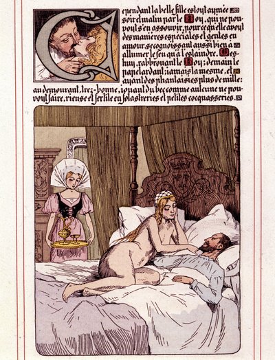 Illustration af Honore de Balzacs roman "La Mye du Roy"" af Leon Lebegue (1863-1944) af Leon Lebegue
