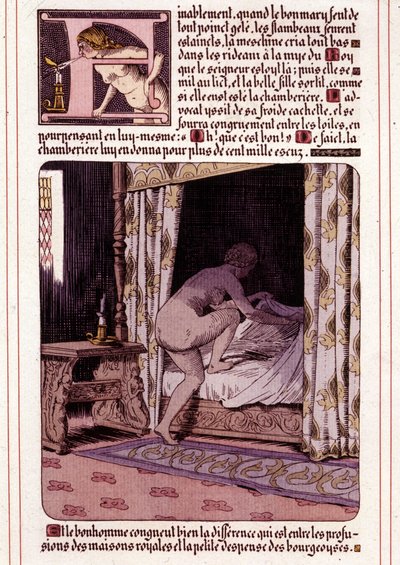 Illustration af Honore de Balzacs roman "La Mye du Roy"" af Leon Lebegue (1863-1944) af Leon Lebegue
