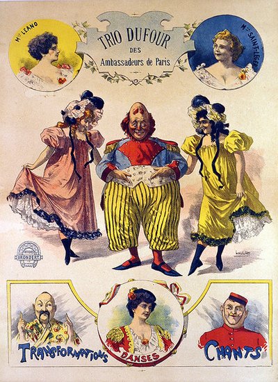 Trio DuFour plakat (farve litografi) af Leon Louis Oury