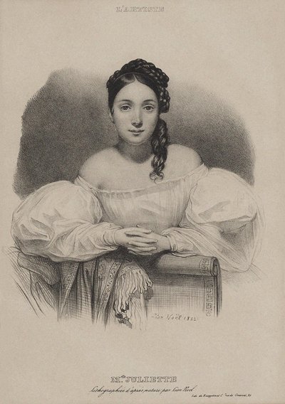 Portræt af Juliette Drouet 1806-1883, 1832. af Leon Noel
