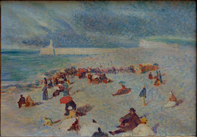 Strandscene af Leon Pourtau