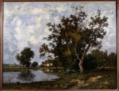 Landskab a la Mare-maleri af Leon Richet (1847-1907) Privatsamling fra det 20. århundrede af Leon Richet