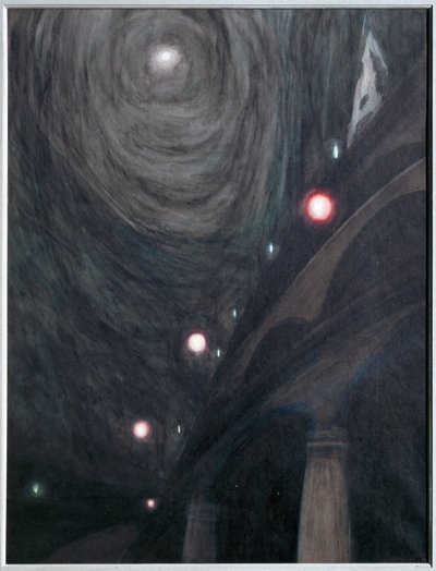 Clair de Lune et Lumieres. Gouache på papir ... (gouache på papir) af Leon Spilliaert