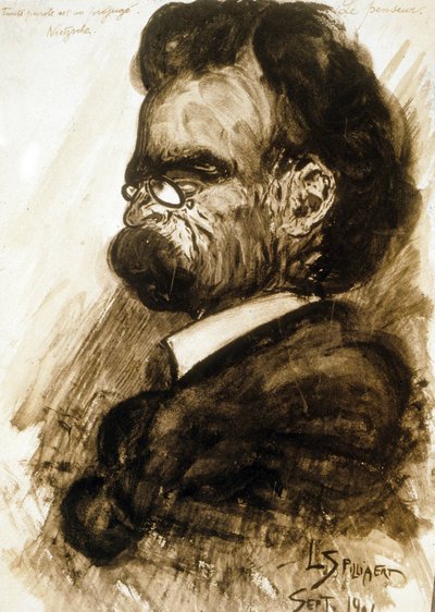 Friedrich Nietzsche (1844-1900) tysk filosof og digter gouache og blæk fra Kina af Leon Spilliaert 1901 af Leon Spilliaert