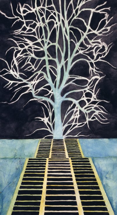 Træet for enden af ​​trappen - De boom boven aan de trap af Leon Spilliaert