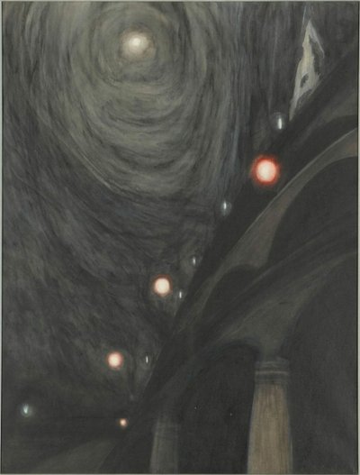 Måneskin og lys, ca. 1909. af Leon Spilliaert