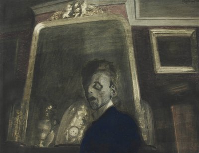 Selvportræt før spejlet, 1908. af Leon Spilliaert