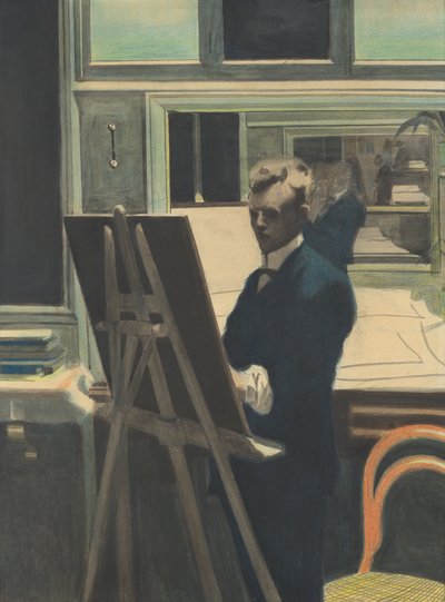 Selvportræt (akvarel på papir) af Leon Spilliaert