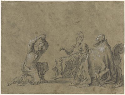 Judas bringer sølvstykkerne tilbage af Leonaert Bramer