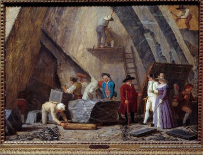 Udvinding af Saint-Anne-marmor fra et stenbrud af Léonard Defrance