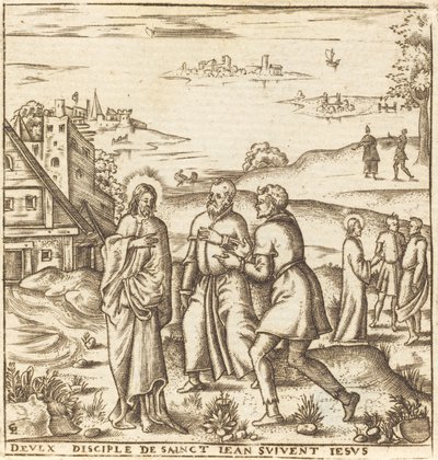 Kristus beder to disciple af Johannes Døberen at følge ham af Leonard Gaultier