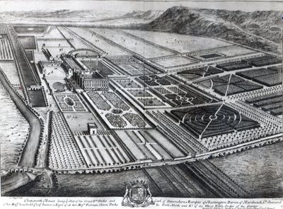 Chatsworth House, graveret af Johannes Kip af Leonard Knyff