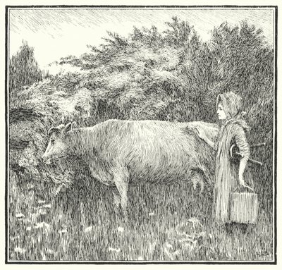 Lækker ko bonny, slip din mælk (gravering) af Leonard Leslie Brooke