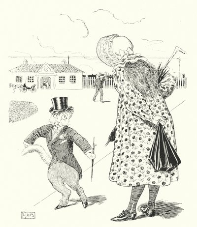 Fisse-kat, fisse-kat, hvor har du været? (gravering) af Leonard Leslie Brooke