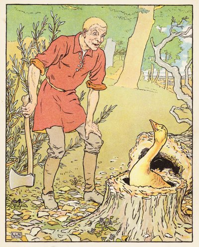 Den gyldne gås (farvelitografi) af Leonard Leslie Brooke