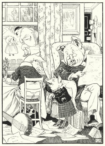 De fem grise (gravering) af Leonard Leslie Brooke