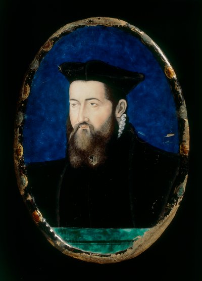 Portræt af prælaten, værk i majolica af Leonardo Limosin konserveret i Museo Nazionale del Bargello, Firenze af Leonard Limosin
