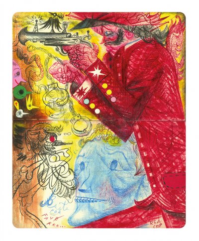 Surrealistiske figurer med rødt overtræk af Leonardo Flores