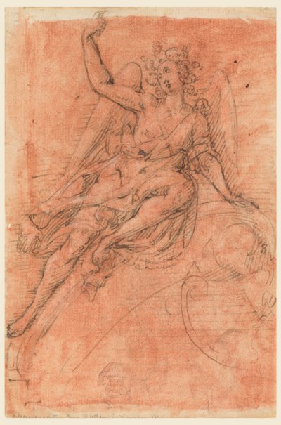 Engel siddende på en volut af Leonardo Scaglia